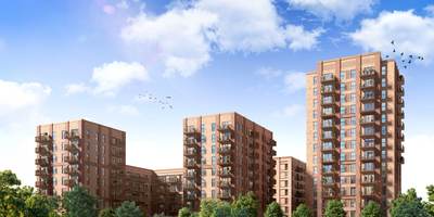 Computer-generated image of the Lightmakers apartment buildings